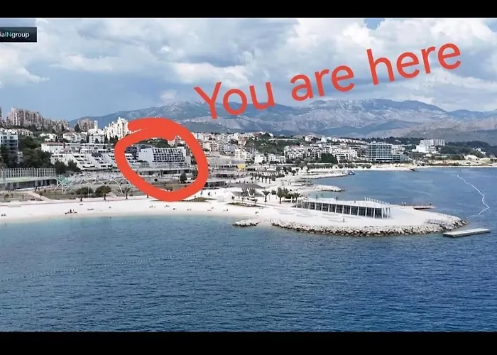 דירה Znjan Beachfront Balcony 2plus2 Sea View