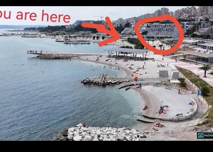 דירה Znjan Beachfront Balcony 2plus2 Sea View